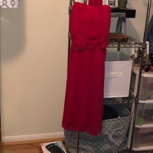 Strapless red dress